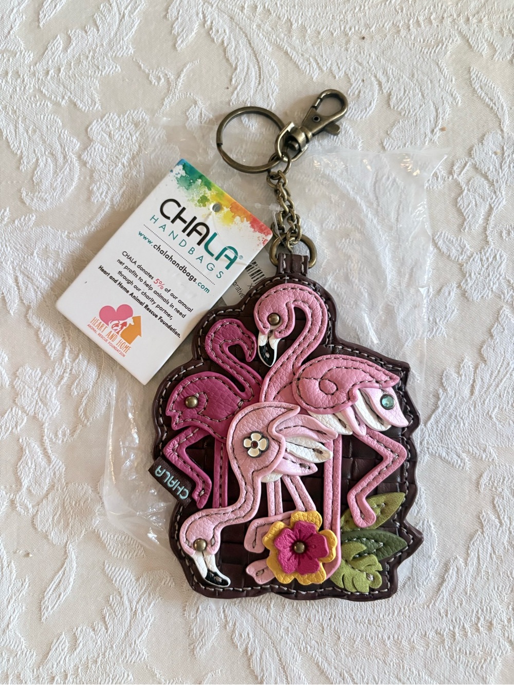 Chala Flamingo Group Key Fob/Coin Purse - NWT
